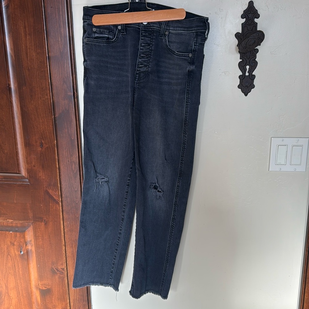 Seven for all Mankind. Distressed exposed button front Jean.